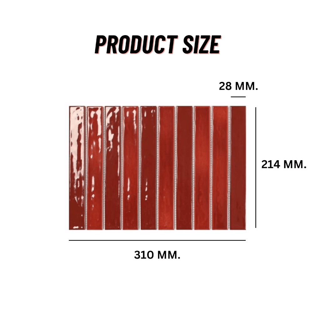 โมเสค TIMELESS TILES รุ่น PAINTIO 31 X 21.4 ซม. สีแดง ผิวเงา_1